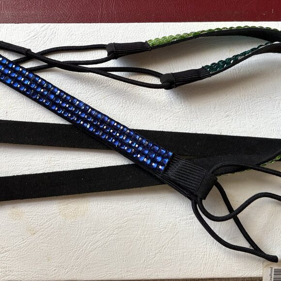 7 SPARKLE bling rhinestone stretch headbands MULTI COLORS 1/2" W  SOLD AS SET - Picture 3 of 5